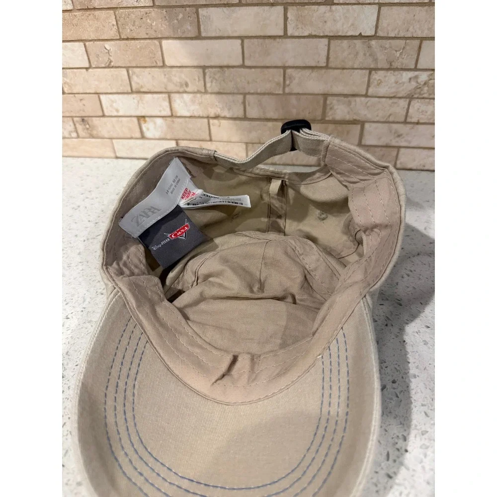 Zara Kids Disney Pixar Cars Baseball Cap Beige Khaki Tow Mater Lightning McQueen